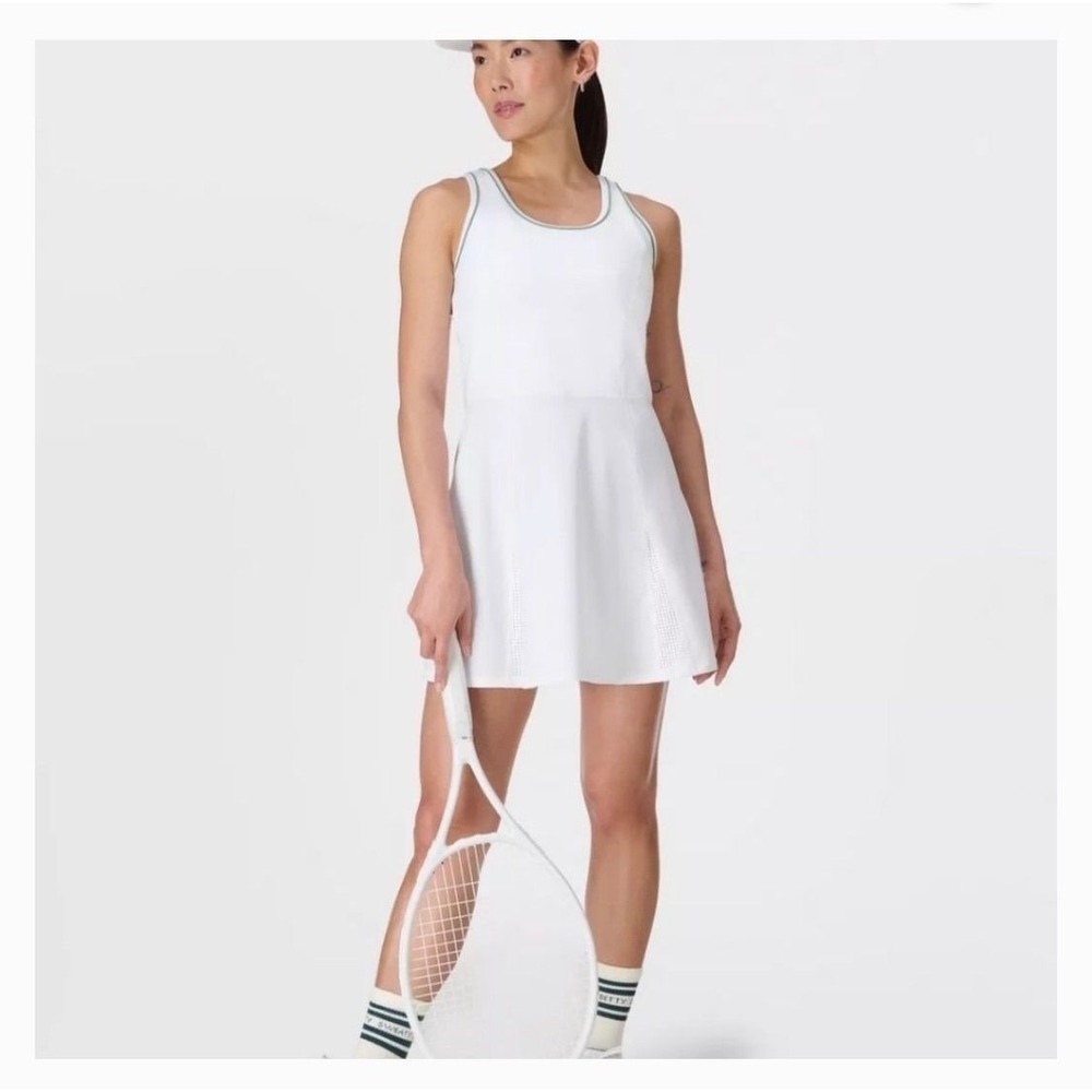 Sweaty Betty, Power Flare Dress, White, Small, NWT, MSRP $118